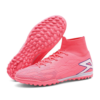 Nouvelles chaussures de football pour hommes, chaussures de football montantes, baskets d'extérieur antidérapantes, crampons de haute qualité pour futsal, intérieur et gazon, meilleures ventes
