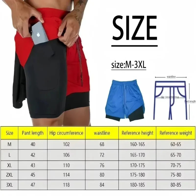 Dragon Ball Summer Men's Double Shorts Vegeta Japanese Anime Fake Two-piece 2-in-1 Fitness Sports Shorts Quick-Drying Y2K Pants