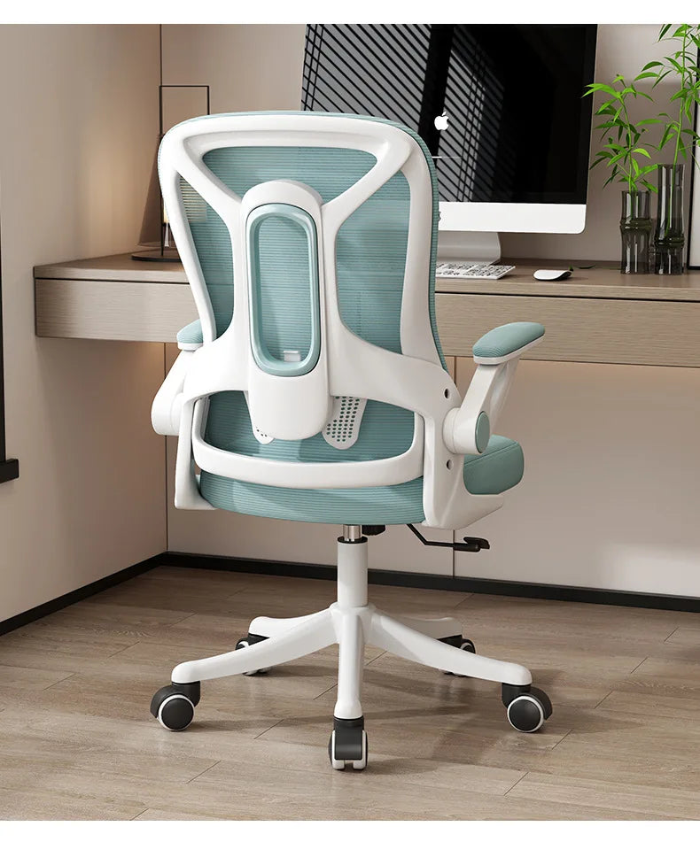 Chaise de bureau ergonomique en maille – Confortable pour une utilisation prolongée, idéale pour le télétravail, le gaming et la chambre, avec accoudoirs rabattables à 90° et réglables en hauteur