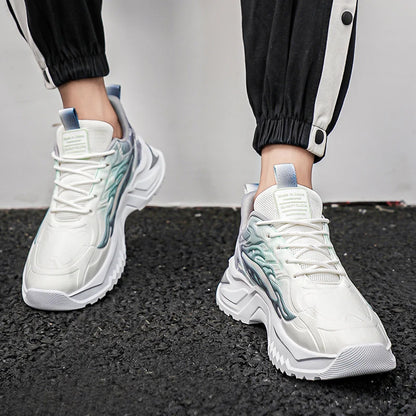 Zapatillas deportivas de hombre con cordones, versátiles, antideslizantes, de suela gruesa, cómodas e informales, para uso diario de adolescentes y running masculino