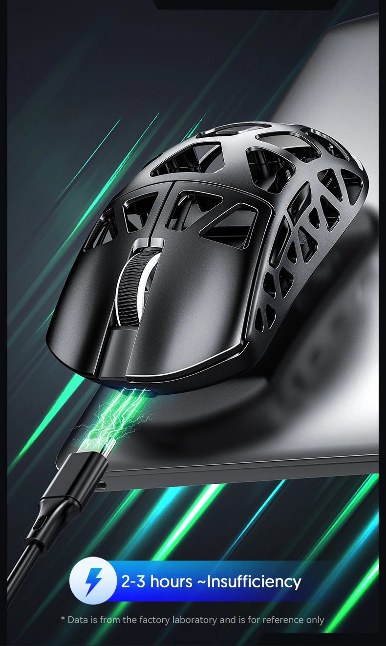 Mysz gamingowa ATTACK SHARK R3 ze stopu magnezu, konstrukcja honeycomb, ultralekka, 8K Hz, sensor PAW3395, 26000 DPI, ergonomiczna obudowa