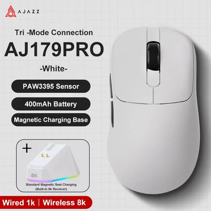 AJAZZ AJ179 V2 MAX Tri-mode right-handed mouse 56g lightweight PAW3311 sensor Huanuo Micro Switch TelinkMicrochip