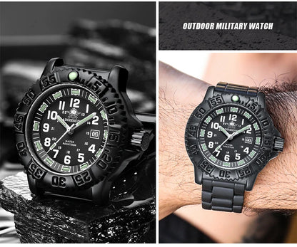 ADDIESDIVE Men’s Luxury Military Sport Quartz Watch  Luminous Dial, Rotating Bezel, Nylon Strap & 50M Water Resistant
