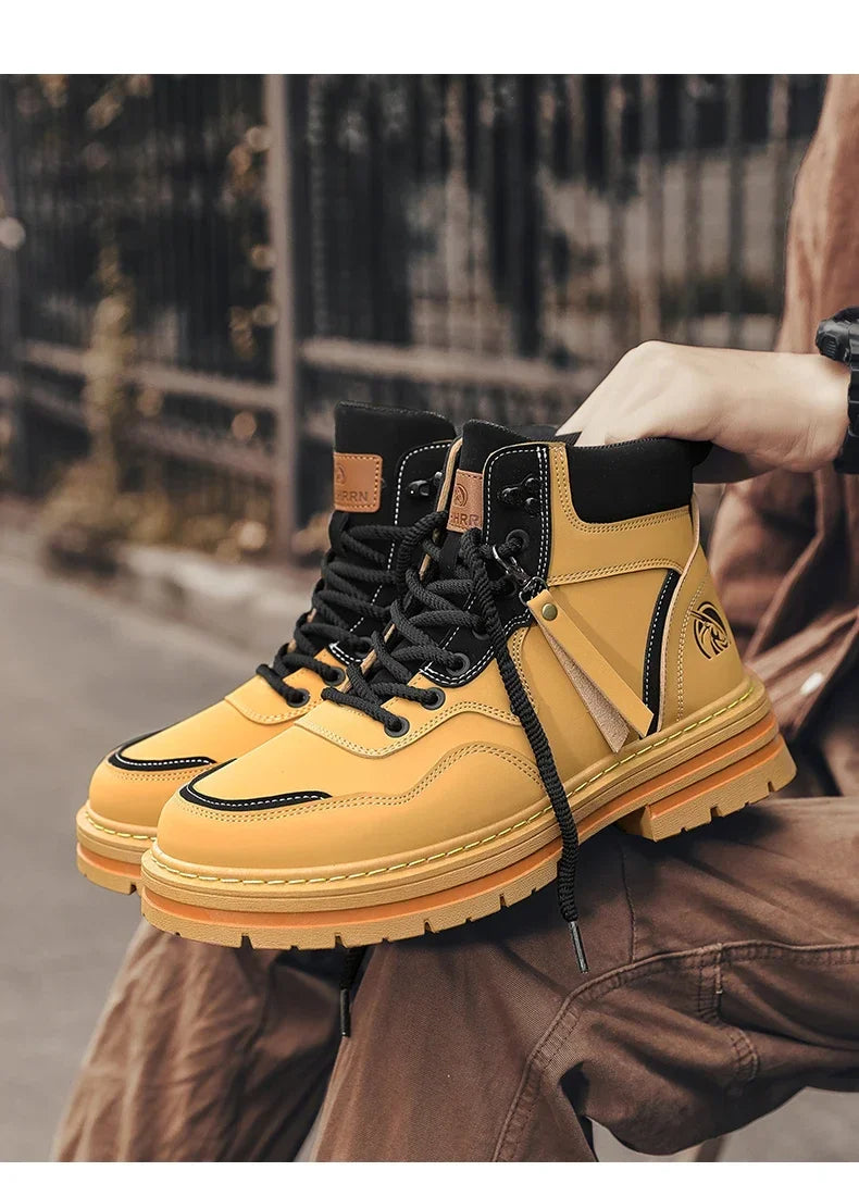 Hommes bottes 2025 chaussures décontractées hiver plate-forme en cuir concepteur de luxe Chelsea Cowboy travail en plein air sécurité cheville baskets