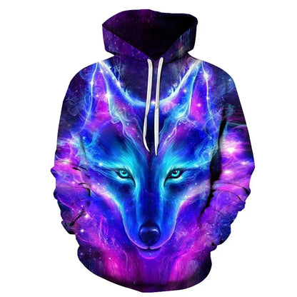 Ferocious Wolf Head Anime Sweatshirt 3D Printed Hoodies Men/Women Fashion Clothing Harajuku kids Men coat