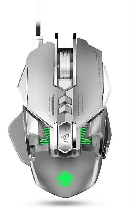 Mouse meccanico cablato RGB 6400 DPI con attrazione magnetica e contrappeso DIY per PC gaming e eSport