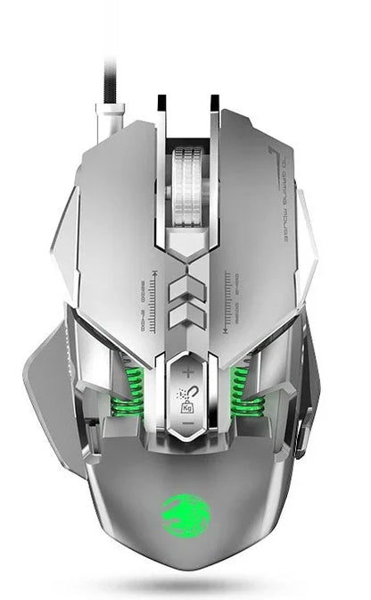 Mouse meccanico cablato RGB 6400 DPI con attrazione magnetica e contrappeso DIY per PC gaming e eSport