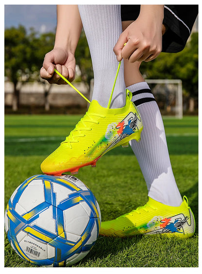 Novas Chuteiras de Futebol para Homem, Chuteiras de Futebol FG Antiderrapantes para Treino, Chuteiras de Futebol com Pitões Longos para Jogo, Ultraleves, Exterior, Dropshipping