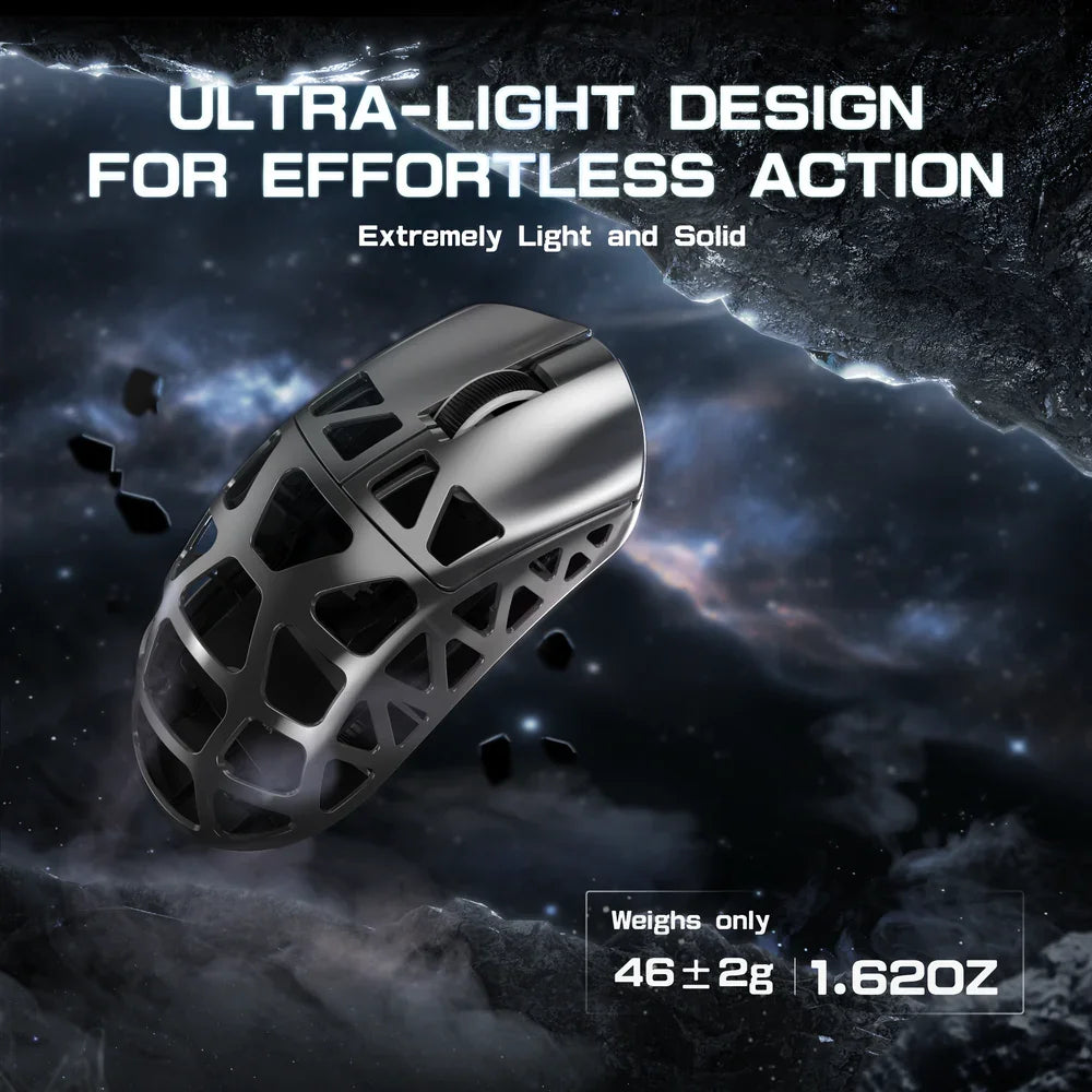 ATTACK SHARK R3 геймърска мишка от магнезиева сплав 8K SUPERLIGHT 8000Hz 6 регулируеми DPI до 26000 PAW3395 BT/2.4G безжична/жична