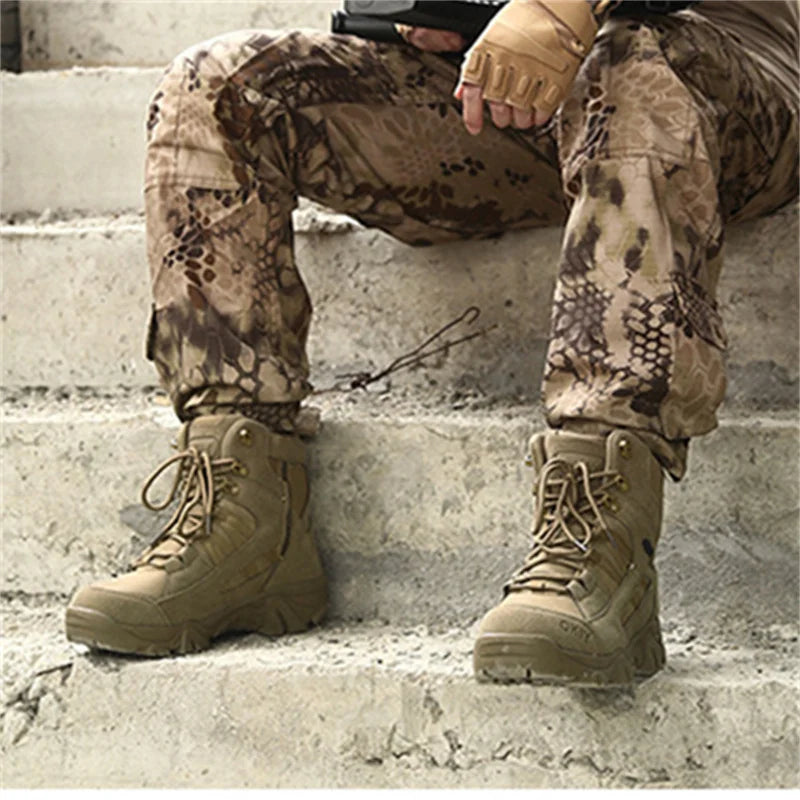 Men Tactical Boots Desert Waterproof Work Safety Shoes Hiking Shoes Ankle Men Outdoor Boots