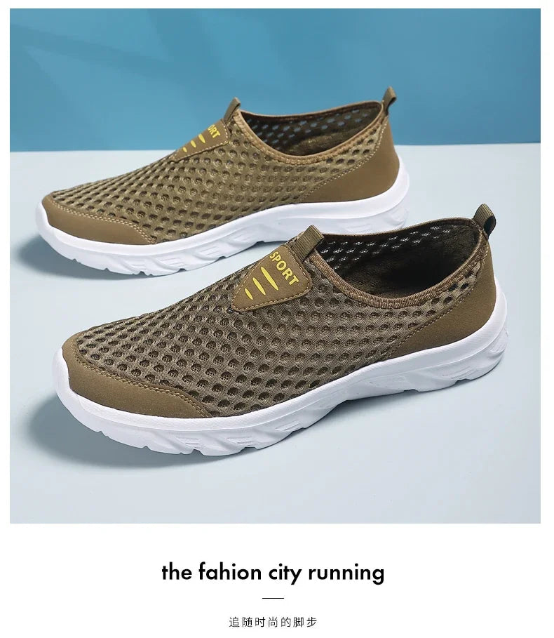 YRZL Lightweight Men Casual Shoes Breathable Slip on Male Casual Sneakers Anti-slip Men's Flats Outdoor Walking Shoes Size 39-46