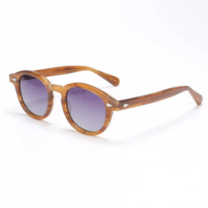 Polarized Sunglasses Men Women Johnny Depp Lemtosh Style Sun Glasses Retro Round Acetate Frame UV400 Lens Oculos