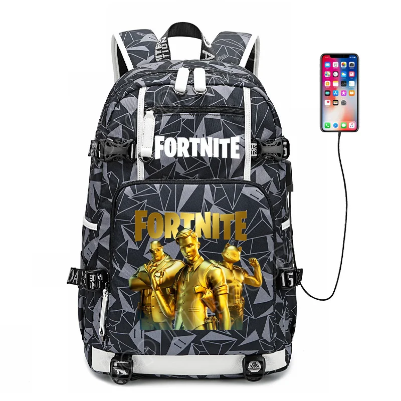 Mochila escolar Fortnite con estampado del juego para estudiantes, niños y niñas, gran capacidad, impermeable, ligera y resistente, regalo de cumpleaños