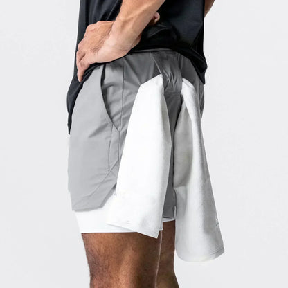 Dragon Ball Men's Shorts Double Layer 2-in-1 Shorts Vegeta Japan Anime Summer Autumn Quick-Drying Fake Two-piece Sports Shorts