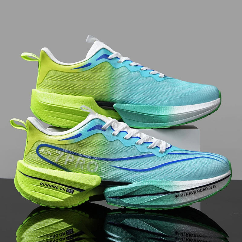 Herren-Sneaker mit Carbon-Platte, Outdoor-Sportschuhe mit weicher Sohle und Mesh-Obermaterial, Laufschuhe, leichte, rutschfeste Freizeitschuhe für Paare, Tennisschuhe