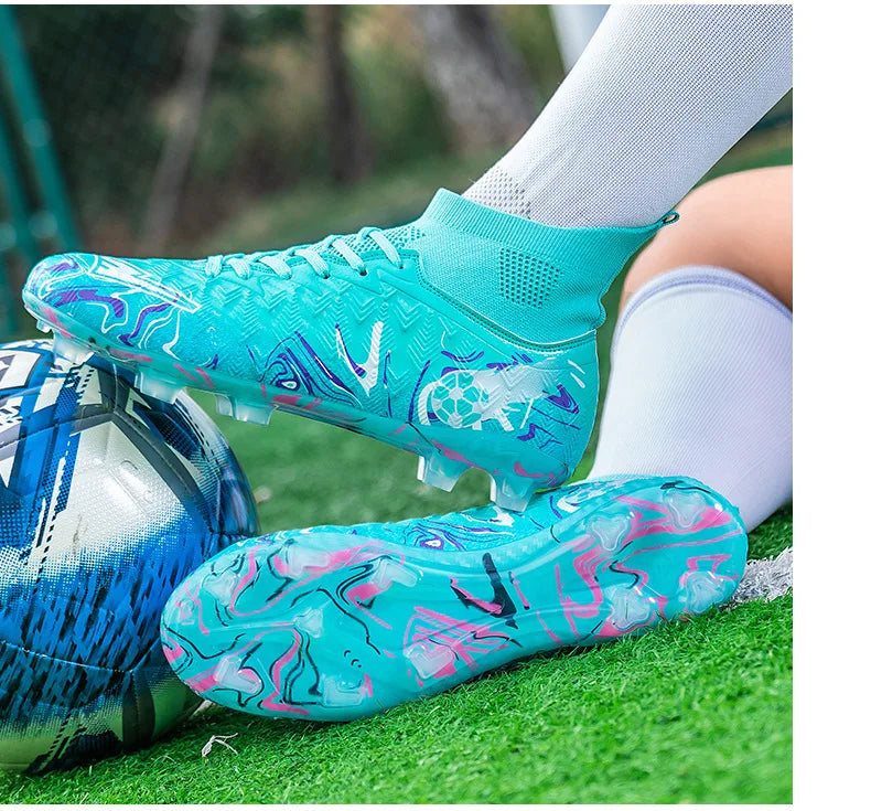 1 paire de chaussures de football pour adultes avec crampons TF, pour les étudiants, durables, antidérapantes, pour l'entraînement sur gazon et les matchs de football