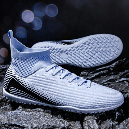 Chaussures de football pour adultes haute performance, unisexes, pour terrain extérieur et intérieur en gazon synthétique, avec crampons, chaussures de football pour garçons, semelles à crampons