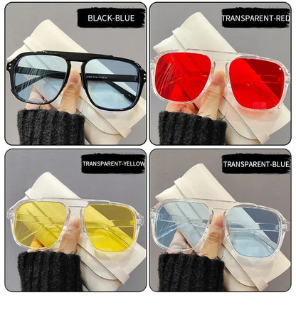 Fashion Female Sun Shades Eyewear Men Women Fashion Double Beam Sunglasses Vintage Outdoor Travel Driving UV400 Goggles