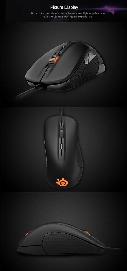 Original SteelSeries Rival300S Gaming Mouse Wired 6 Buttons RGB Lighting TrueMove Optical Sensor Mouse Gamer USB Mice 7200 CPI