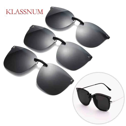 New Arrival Polarized Flip-up Clips Sunglasses for Myopia glasses, Retro Big Size Square Al-Mg glass Clip-on Sunglass Clip C3167