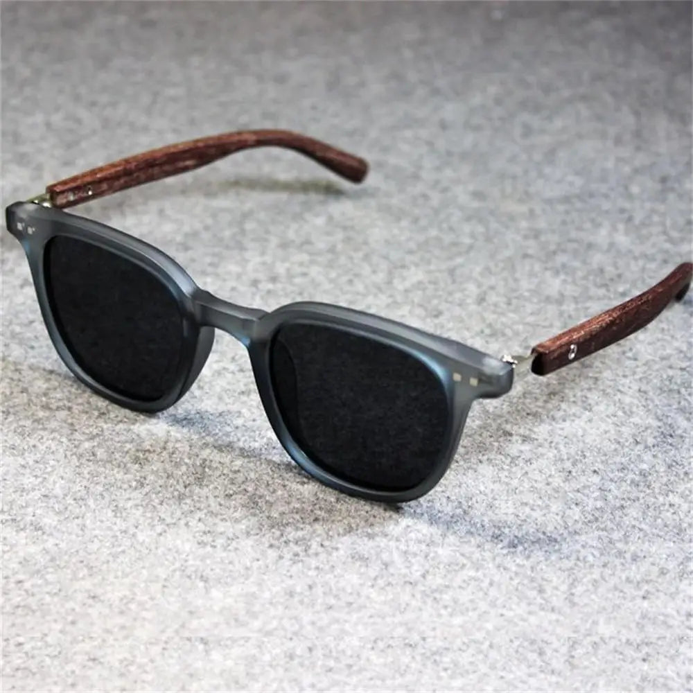 KLASSNUM Men Vintage Wooden Frame Sunglasses Classic Brand Sun Glasses Coating Lens Men Polarized UV Protection Driving Eyewear