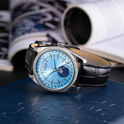 Sugess 40mm Watch of Men Moonphase Automatic ST2108 Movement Sapphire Crystal Mechanical Wristwatches Waterproof Date 2024 New