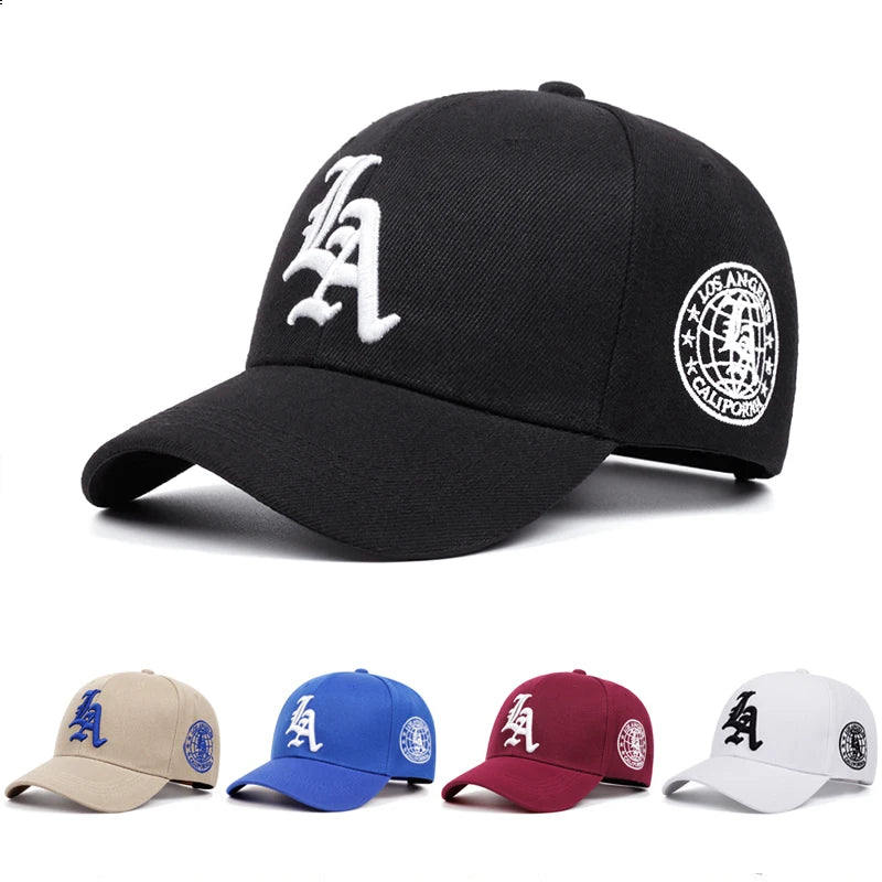 Gorra de béisbol de moda para mujer con bordado «LA Letter Side Earth»; gorra informal; gorra deportiva para hombre para actividades al aire libre; gorra para protegerse del sol; gorra de hip hop