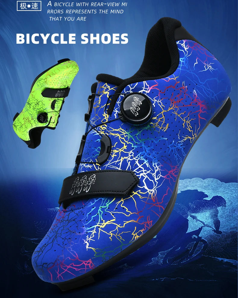 Zapatillas de ciclismo nuevas para hombre con cierre automático para carretera, montaña y exterior; zapatillas deportivas de ciclismo para mujer para spinning indoor