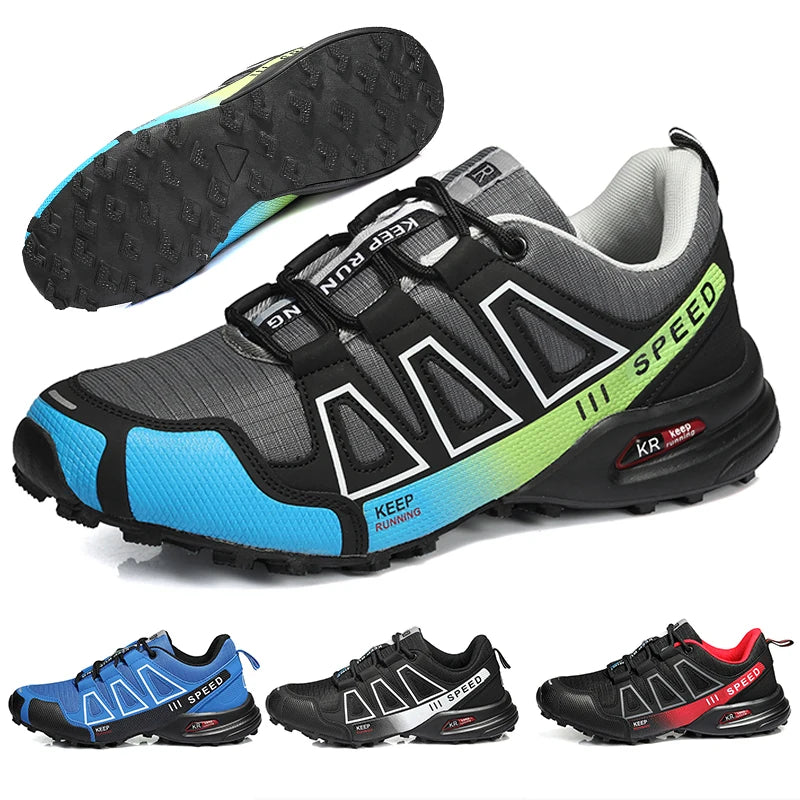Men's Lockless Cycling Shoes,Outdoor Mountain Cross-Country Non-slip Hiking shoes,Breathable Sports Shoes,Road Cycling Shoes