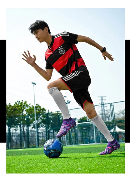 Chaussures de football pour hommes, chaussures de football professionnelles pour l'extérieur, chaussures de match de football, futsal, unisexe, respirantes, crampons d'entraînement, antidérapantes pour gazon