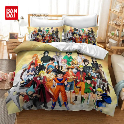 „Bandai Anime“ „Dragon Ball“ patalynės komplektas „Goku“ antklodės užvalkalas, antklodės užvalkalas, „Queen“ ir „King“ dydžių, miegamojo tekstilė, vaikams, berniukams, suaugusiems, dovana