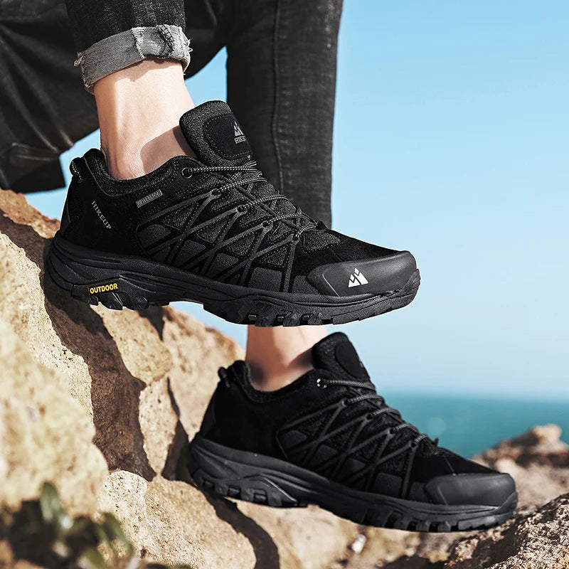HIKEUP Zapatillas de exterior de moda para hombre, calzado deportivo casual de senderismo, botas de trekking de montaña y camping, antideslizantes y resistentes al desgaste