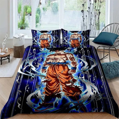 Cartoon/Anime Son Goku Dragon Ball bedrukte beddengoedset: deze zachte en comfortabele set bevat een dekbedovertrek en kussensloop