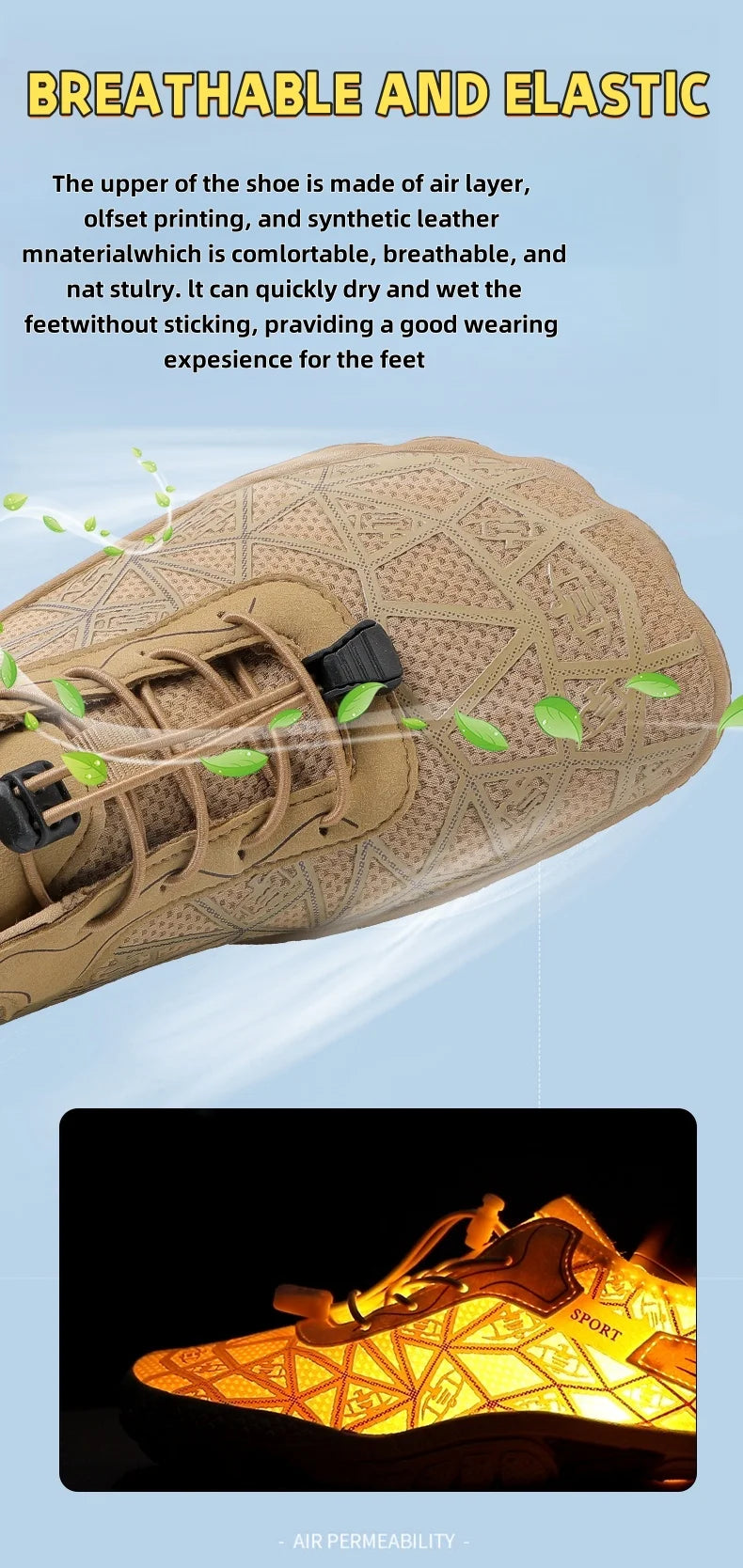Barefoot Shoes,Quick-Drying Non-slip Outdoor Men's lightweight Wading Shoes,Suitable For Beaches,Hiking,Fitness,Sports Shoes36-4