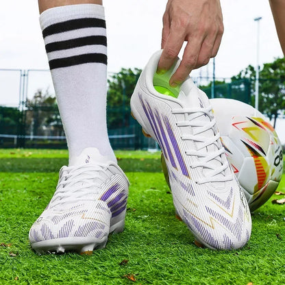Nouvelles chaussures de football pour hommes, baskets confortables, chaussures de football professionnelles à cheville haute, chaussures de sport unisexes antidérapantes TF/FG pour garçons