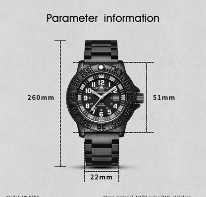 ADDIESDIVE Men’s Luxury Military Sport Quartz Watch  Luminous Dial, Rotating Bezel, Nylon Strap & 50M Water Resistant