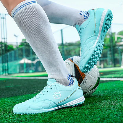 Men Long Spike Football Soccer Boots Outdoor Male Gym Training Sneakers Big Size Black White for Teenager Sports