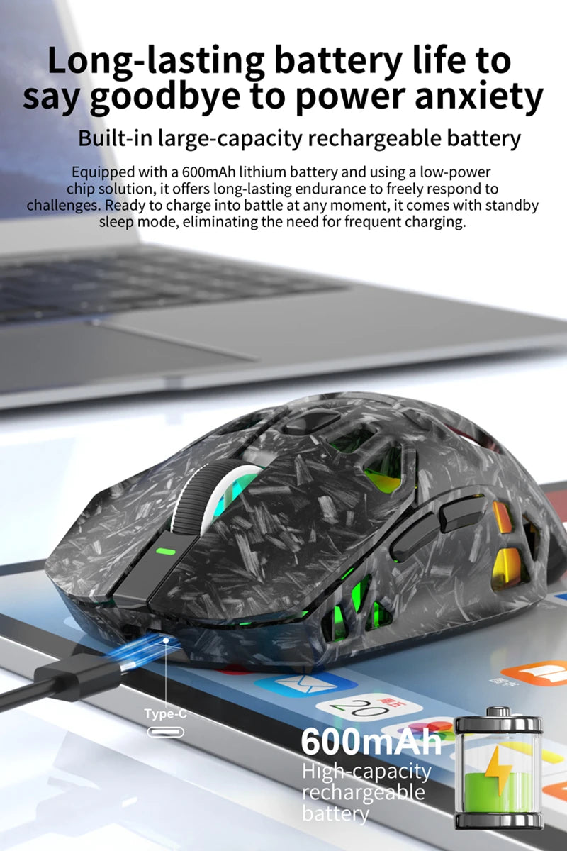 Lenovo Tri-Mode Lightweight Gaming Mouse with RGB Charging Dock 12000DPI 2.4G/Bluetooth/Wired Ergonomic Mouse for PC Laptop