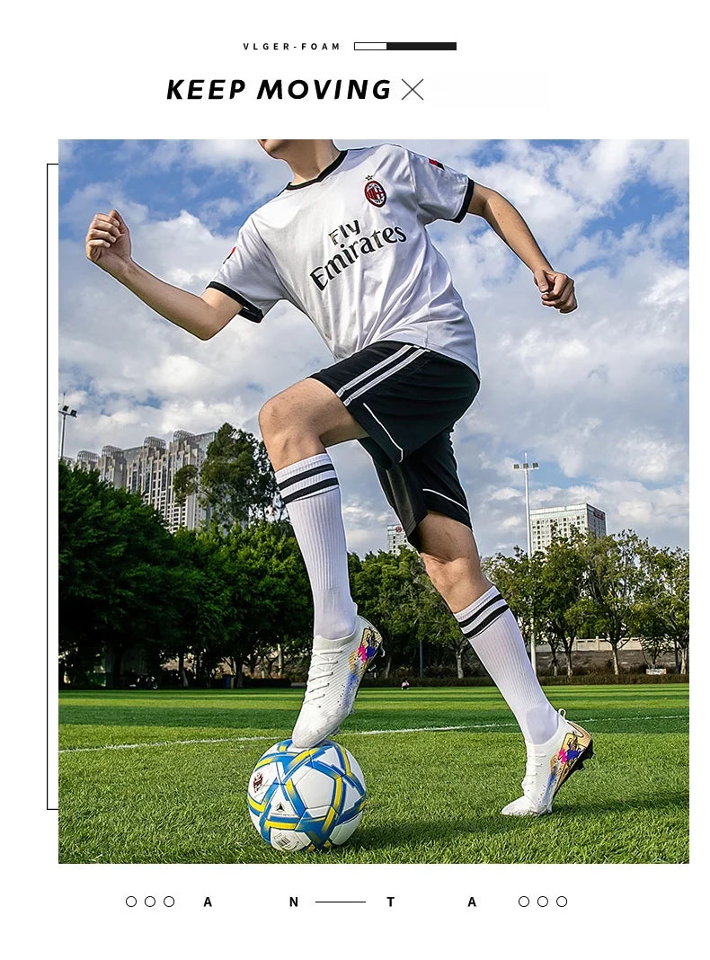 Novas Chuteiras de Futebol para Homem, Chuteiras de Futebol FG Antiderrapantes para Treino, Chuteiras de Futebol com Pitões Longos para Jogo, Ultraleves, Exterior, Dropshipping