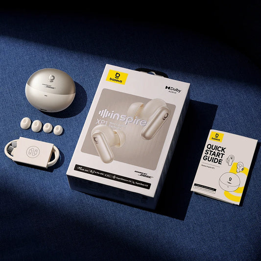 Baseus Inspire XP1 brezžične Bluetooth 6.1 ANC slušalke – adaptivno dušenje hrupa do -50 dB, Dolby Audio, 6 mikrofonov ENC, zvok po tehnologiji Bose Premium TWS slušalke