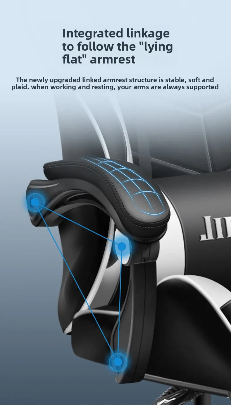 Sedia da gaming comoda ed ergonomica per uso sedentario, reclinabile, con massaggio e rotazione