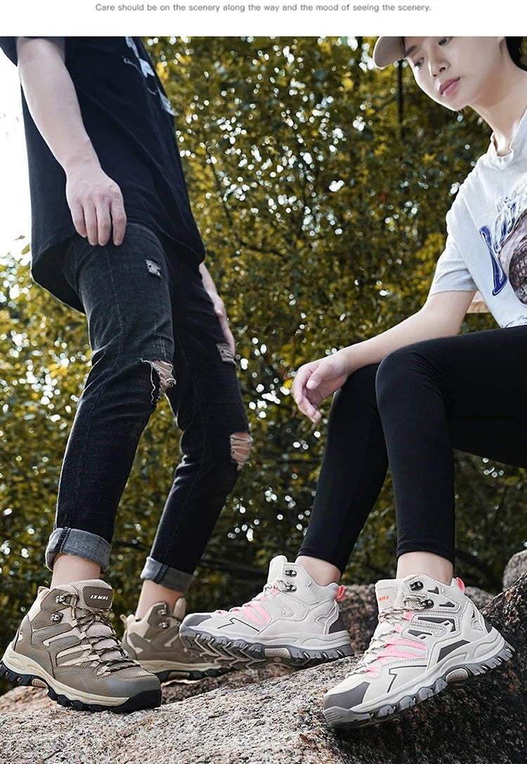 Chaussures de randonnée unisexes imperméables pour hommes et femmes, chaussures d'escalade respirantes et confortables pour l'extérieur, 2024