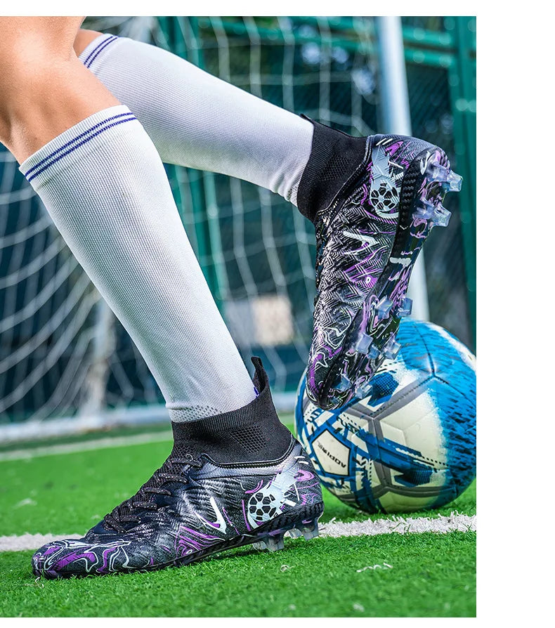 1 paire de chaussures de football pour adultes avec crampons TF, pour les étudiants, durables, antidérapantes, pour l'entraînement sur gazon et les matchs de football