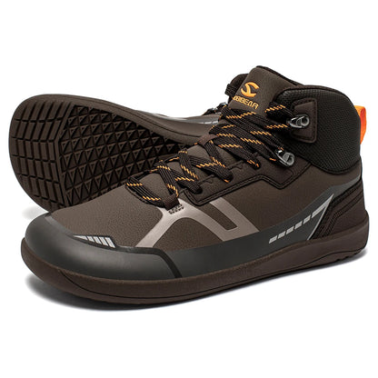 HOBIBEAR unisexe mi haut pieds nus chaussures hommes femmes bout large en cuir artificiel bottes de randonnée en plein air antidérapant chaussures de course