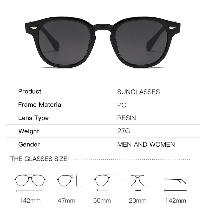 JNPCXI New Retro Round Sunglasses Women Yellow Fashion Rivets Decoration Shades UV400 Men Punk Sun Glasses