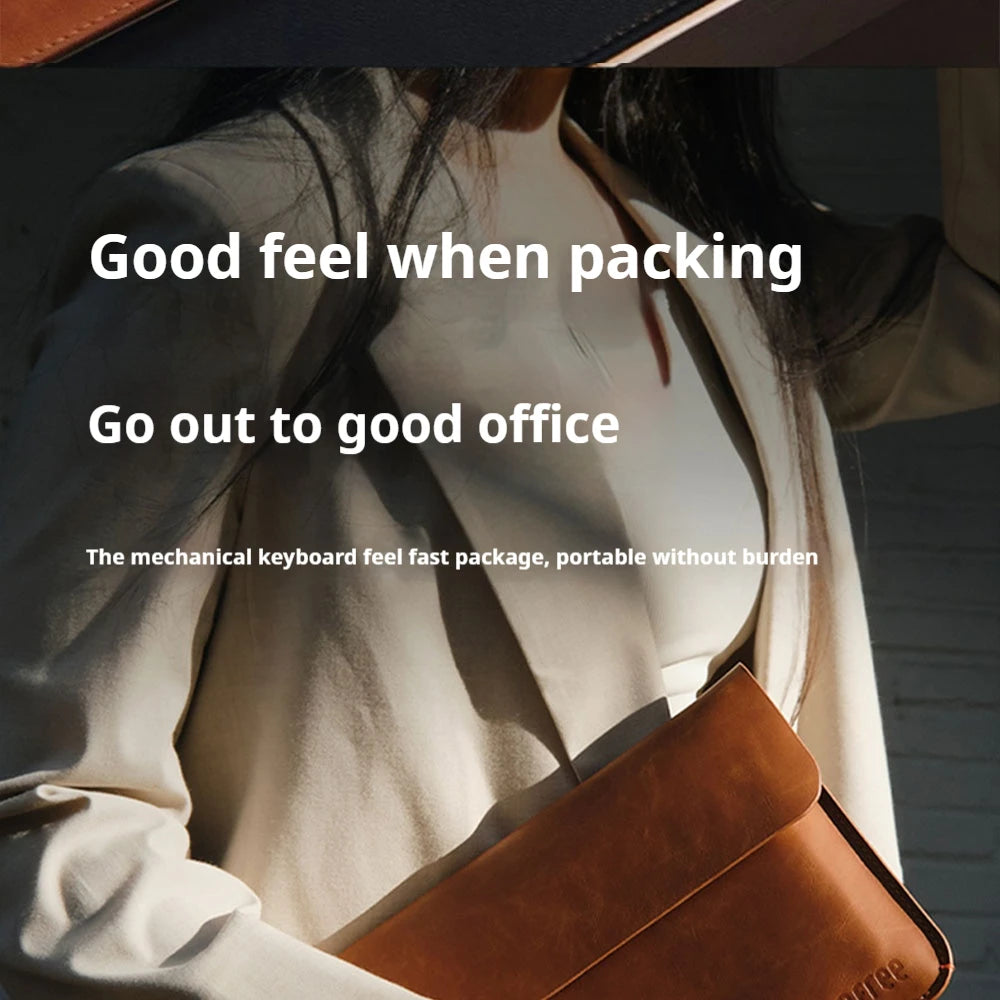Lofree Flow Lite Wireless Mechanical Keyboard&PU Bag Lighter&Silenter POM Switch 2.4G Bluetooth&Wired Office Typing Gasket 84key