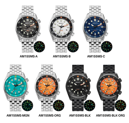 BERNY Automatic Diver Watch for Men Top Luxury Sapphire 316L Steel Blue Dial 200M Waterproof Mechanical Diving Men's Watches