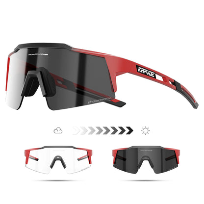 Kapvoe Fotochromowe okulary rowerowe dla mężczyzn Okulary modowe Rower górski Rower szosowy Okulary do jazdy na świeżym powietrzu Okulary sportowe MTB
