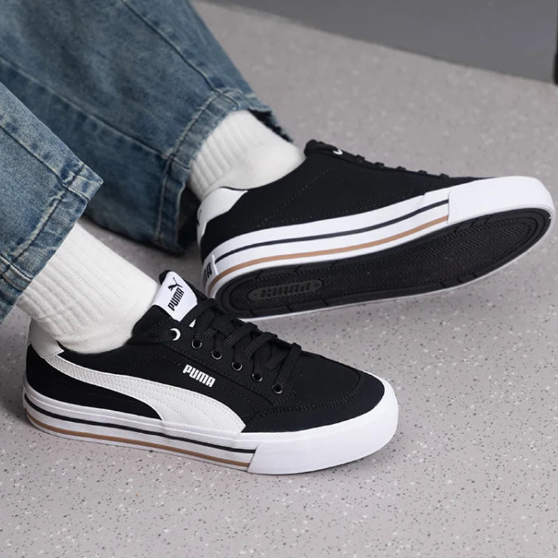 PUMA Court Classic Vulc FS Unisex 2026 Nouvelles baskets décontractées basses Noir Blanc 396353-03