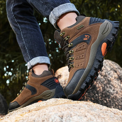 Outdoor Waterproof Hiking Boots Men's Women's Spring And Autumn Hiking Wear-resistant Mountain Sports Boots Hunting Sports Shoes